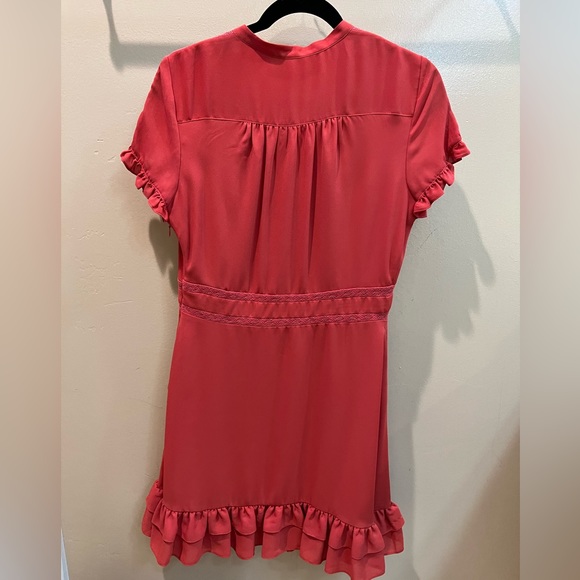 REBECCA MINKOFF | Ariel Tiered Ruffle Hem Red Dress - Picture 2 of 4